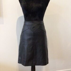 Marc By Marc Jacobs Black Lamb Leather A-Line Skirt